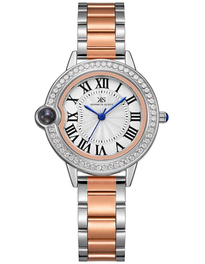 Kenneth Scott Women's White Dial Analog Watch - K22530-KBKW