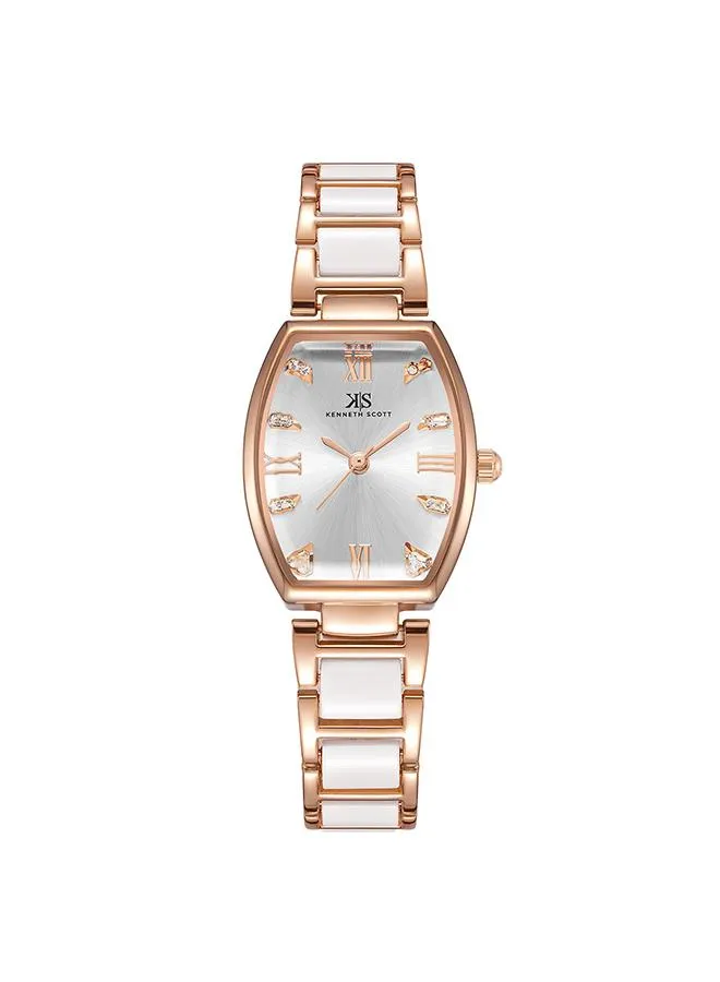 Kenneth Scott Women's White Dial Analog Watch - K23520-RCWW