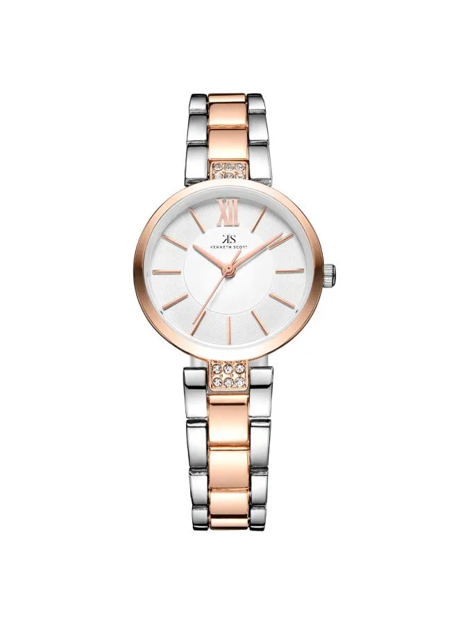 Kenneth Scott Women's White Dial Analog Watch - K23533-KBKW