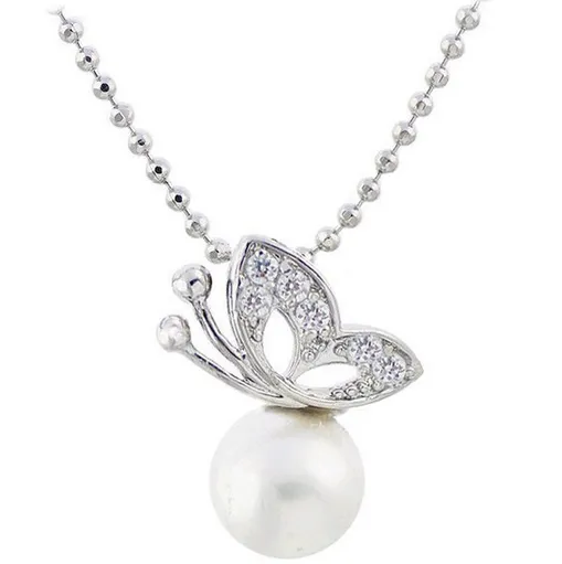 MA-202 Packzey 18K White Gold Plated Butterfly Pearl - MA-202
