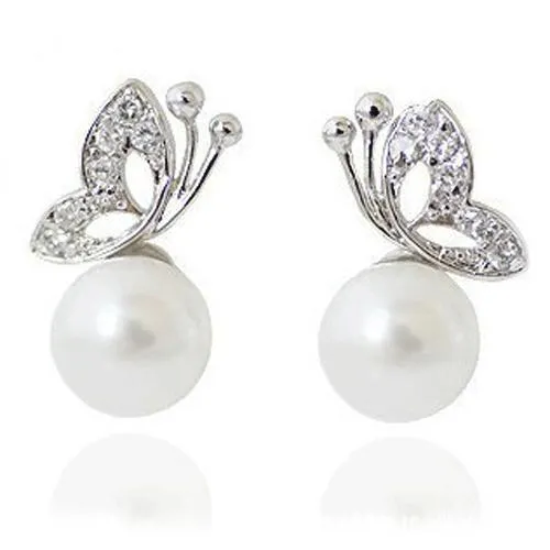 MA-202 Packzey 18K White Gold Plated Butterfly Pearl - MA-202