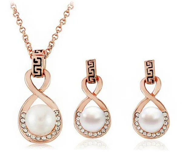 MA-26518K Gold Plated Simulated Pearl Twist - MA-265