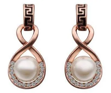 MA-26518K Gold Plated Simulated Pearl Twist - MA-265