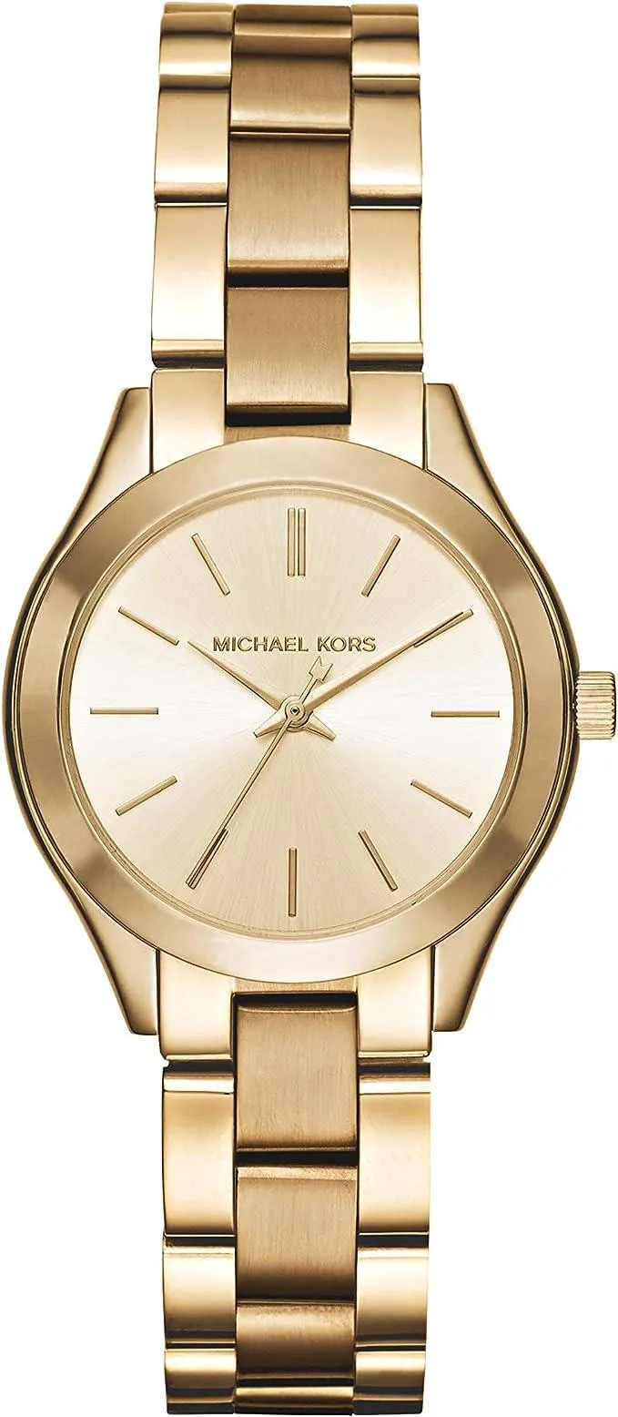 Michael Kors Mini Slim Runway Goldtone Three-Hand Watch