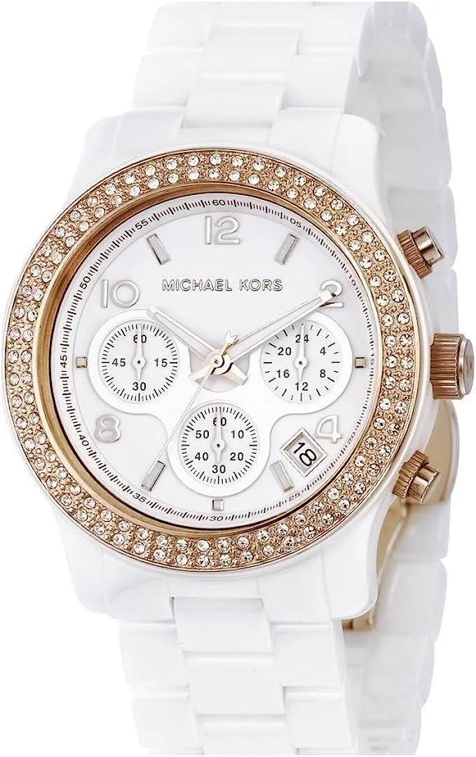 Michael Kors Womens MK5269 White Ceramic Quartz Watch with White Dial