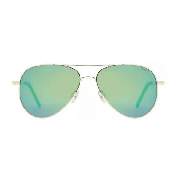 POLAROID Rounded Unisex Sunglasses Gold Frame - 6012N J5GK7