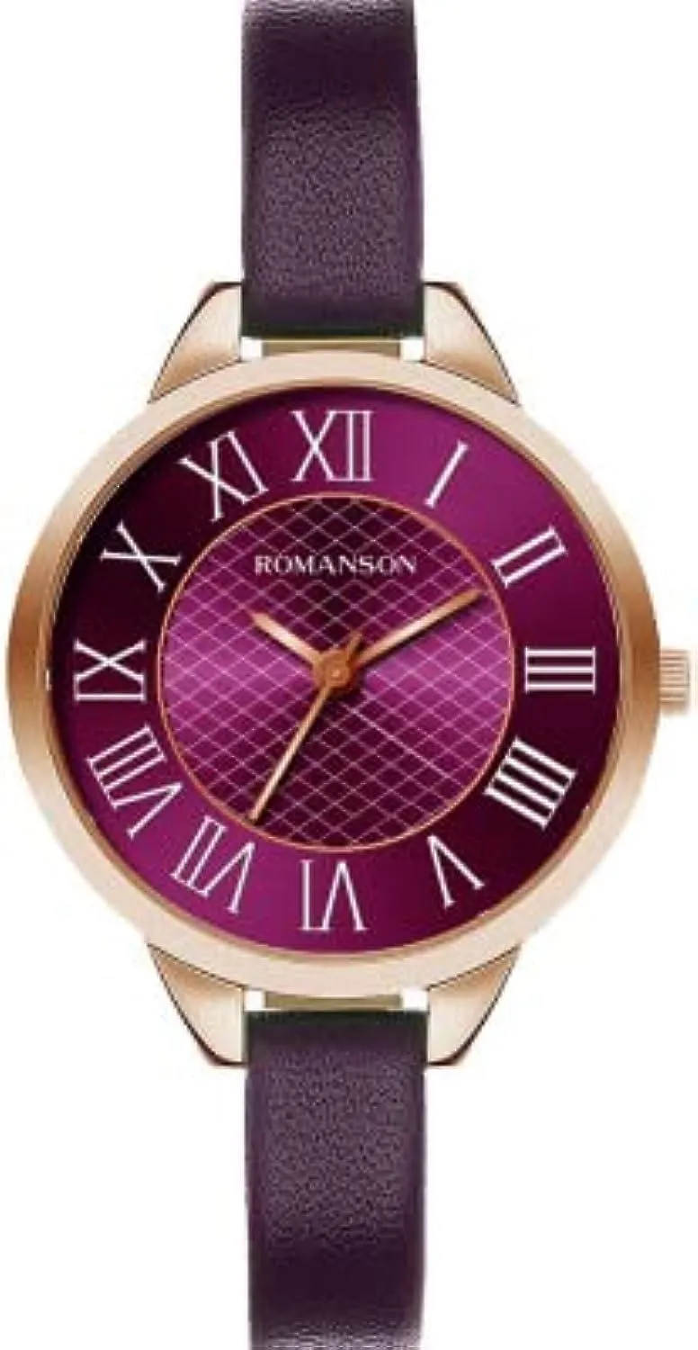 ROMANSON Unisex Original Wrist WATCH Brand Model Rl0B05Llprap6R-Wine