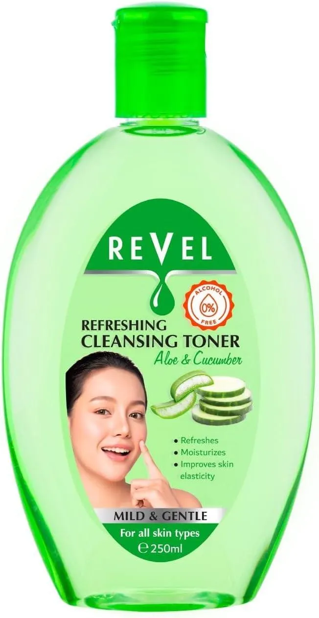 Revel Aloe Vera & Cucumber Refreshing Cleansing Facial Toner 250ML