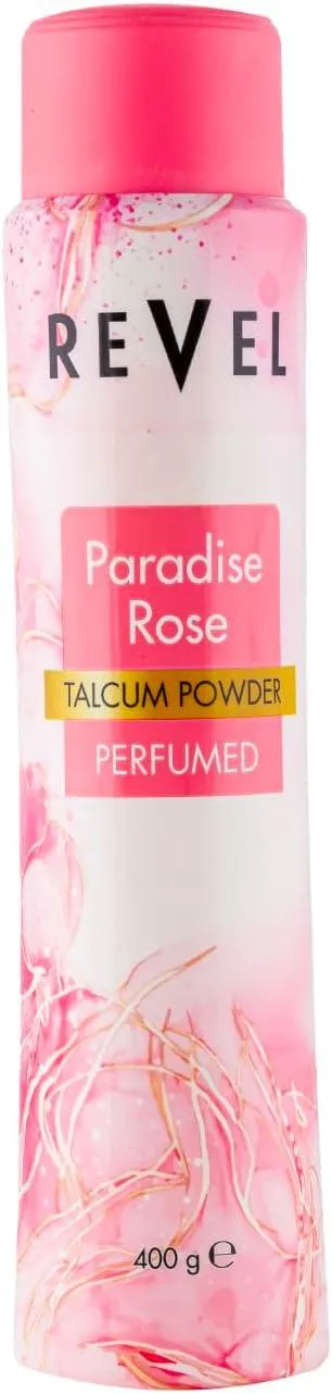 Revel Paradise Rose Perfumed Talcum Powder Pink 400G