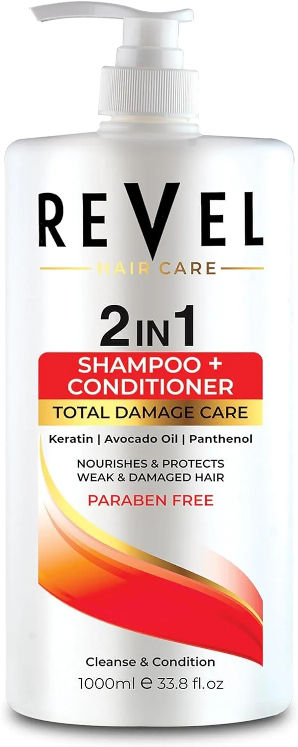 Revel Total Damage Care 2 In 1 Keratin, Avocado Oil, Panthenol 1L