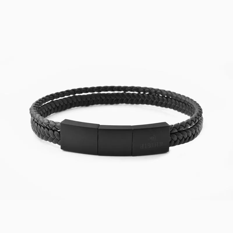 Riblor Bruno Leather Bracelet Black And Black