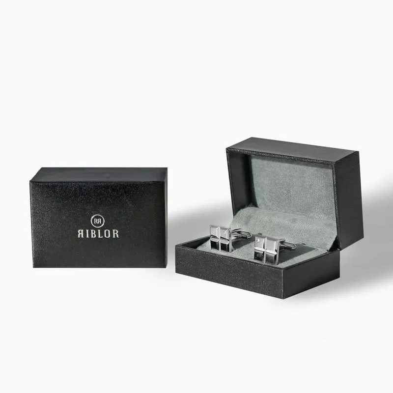 Riblor Magnus Cufflinks in Stainless Steel Silver RCL5-MSS