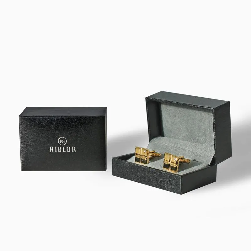 Riblor Magnus Cufflinks in Stainless Steel Yellow Gold RCL5-MSYG