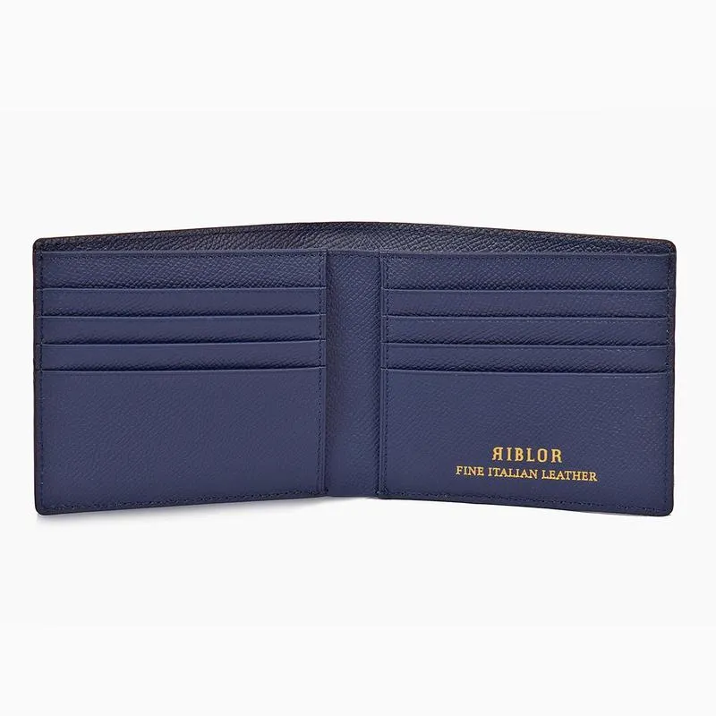 Riblor Serafino 8 Card Italian Leather Wallet Blue
