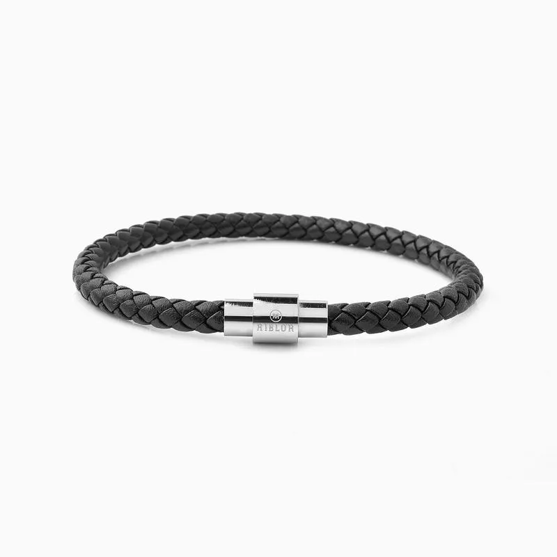 Riblor Vittorio Leather Bracelet Black