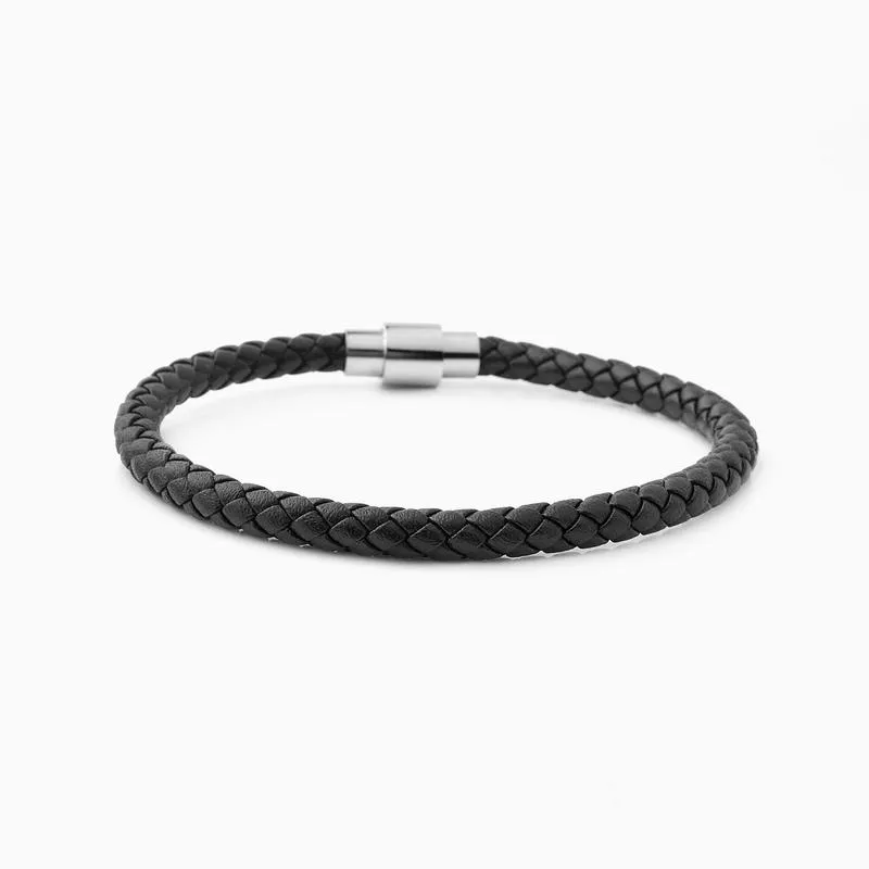 Riblor Vittorio Leather Bracelet Black