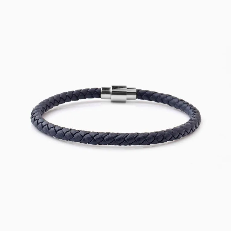 Riblor Vittorio Leather Bracelet Navy Blue