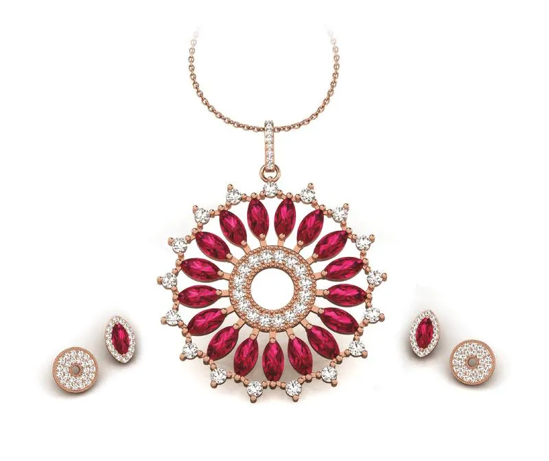 Ruby Jewelry Set