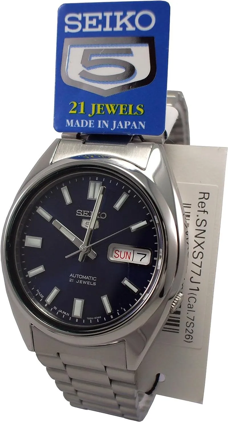 SEIKO Men Automatic WATCH, Analog Display and Stainless Steel Strap SNXS77J1