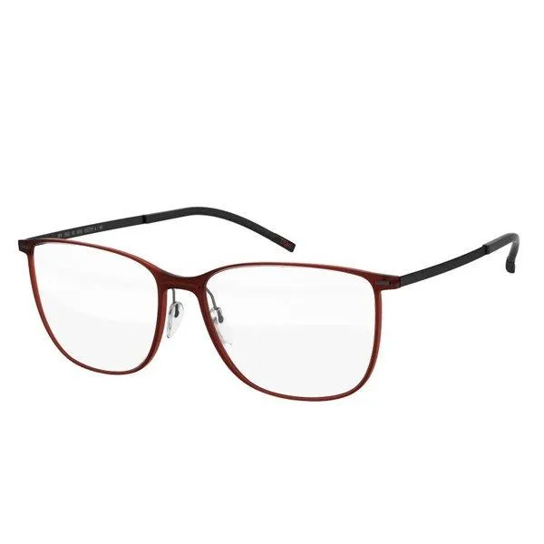 SILHOUETTE Square Unisex Sunglasses Black & Maroon Frame - SIL 1559 6058
