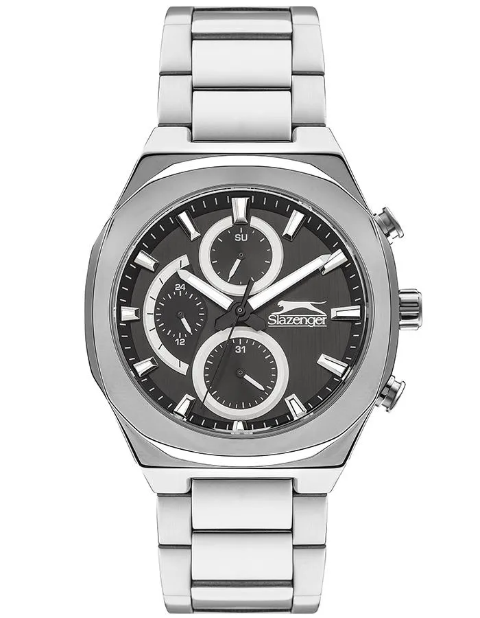 SLAZENGER Men Multi Function Black Dial Watch