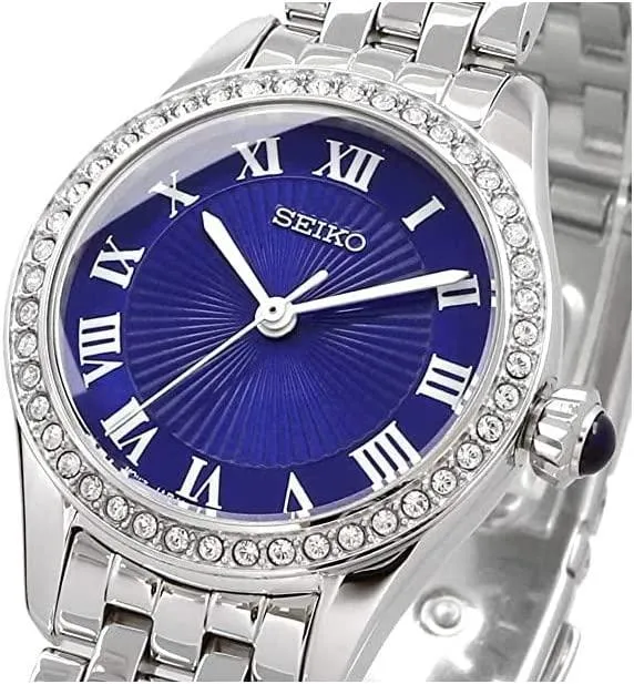 Seiko Classic Quartz Blue Dial Ladies Watch SUR335