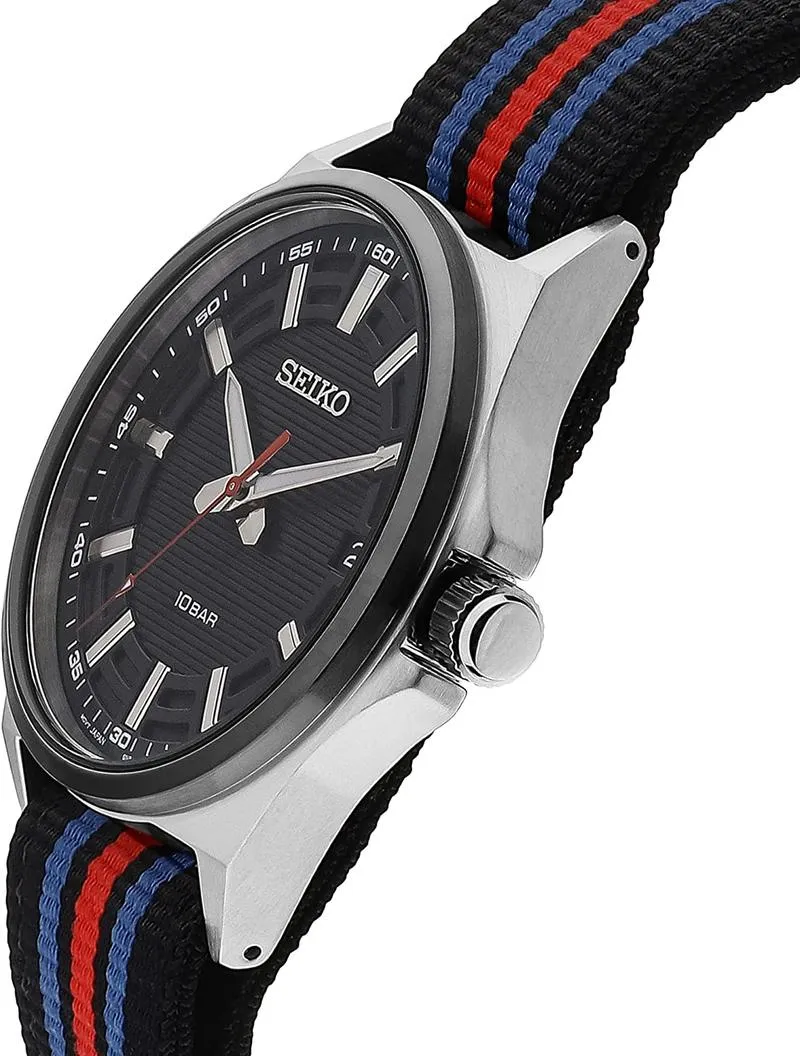 Seiko Men Blue Dial And Red Nato Strap SUR509P1