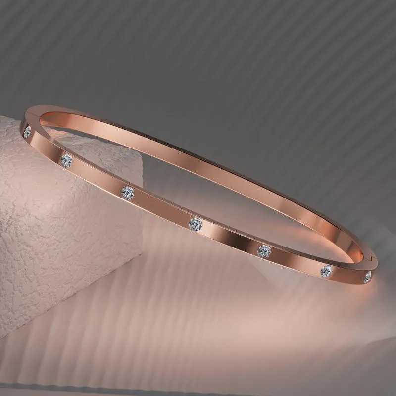 Stainless Steel Rose Gold Plated Bangle