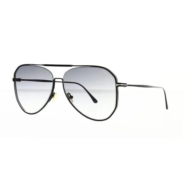 TOM FORD Aviator Unisex Sunglasses Shiny Black Frame - 02 TF853 01B 60