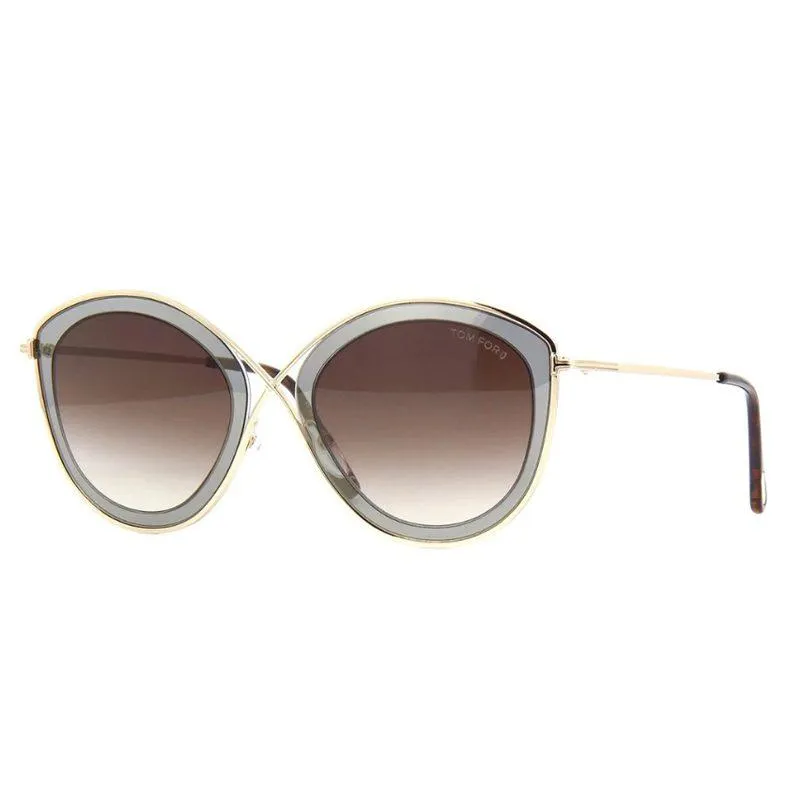 TOM FORD Cat Eye Women Sunglasses Gold Frame - 02 TF604 50K