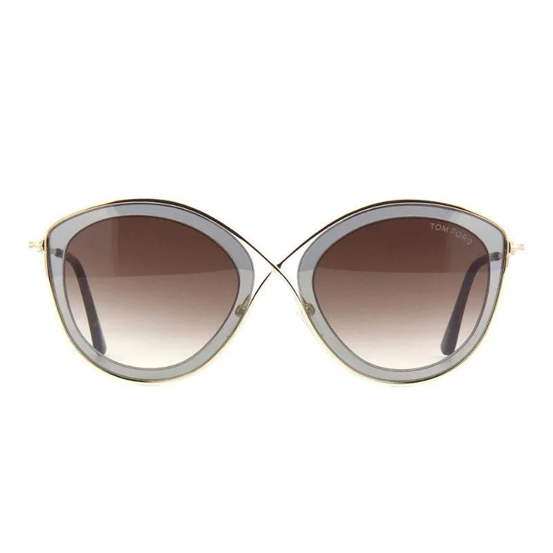 TOM FORD Cat Eye Women Sunglasses Gold Frame - 02 TF604 50K