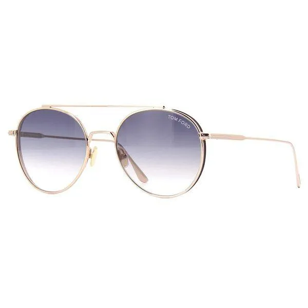 TOM FORD Round Unisex Sunglasses Rose Gold Frame - 826 28B