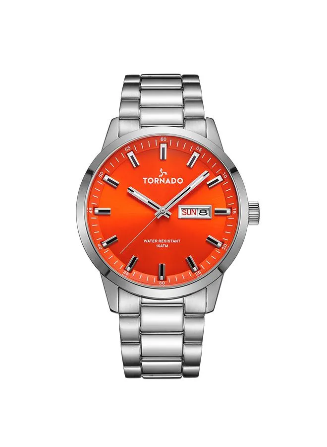 TORNADO SPECTRA Men's Analog Orange Sunburst Dial Watch - T23001-SBSO