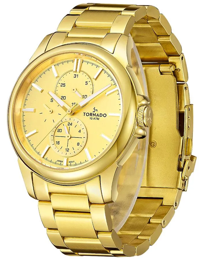 TORNADO Watch,Mens Watch's Multi-Function Champagne Dial Watch - T6107-GBGC