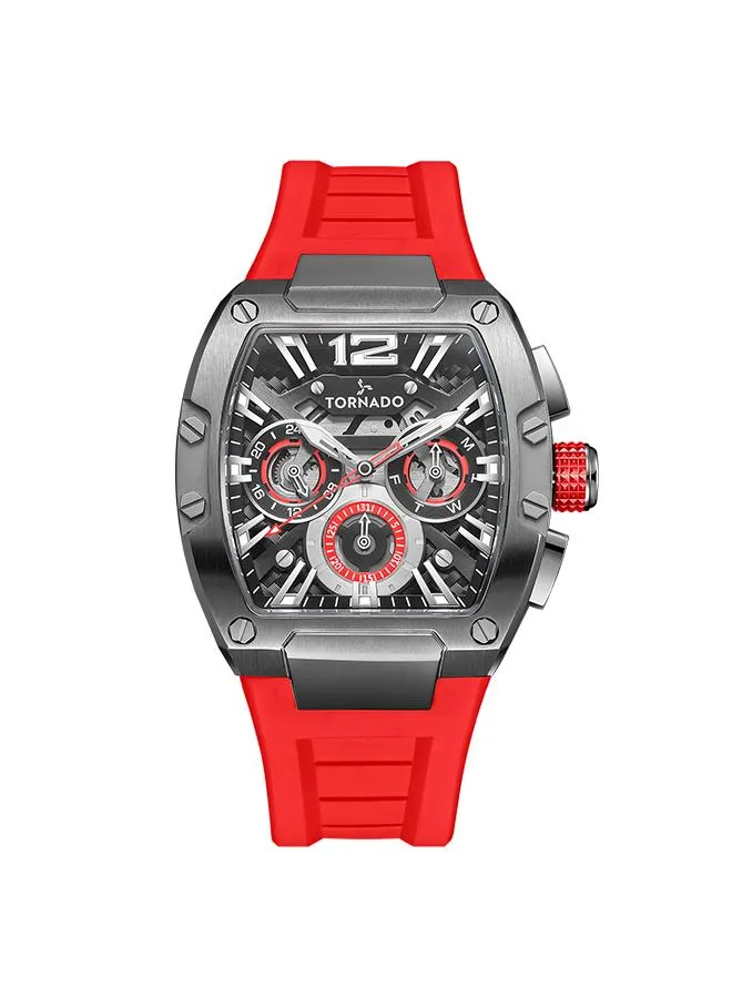 TORNADO XENITH Men's Multi Function Black & Racing Red Dial Watch - T23105-XSRB