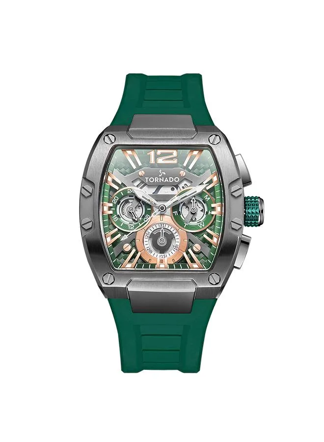 TORNADO XENITH Men's Multi Function Rose Gold & Green Dial Watch - T23105-XSHH