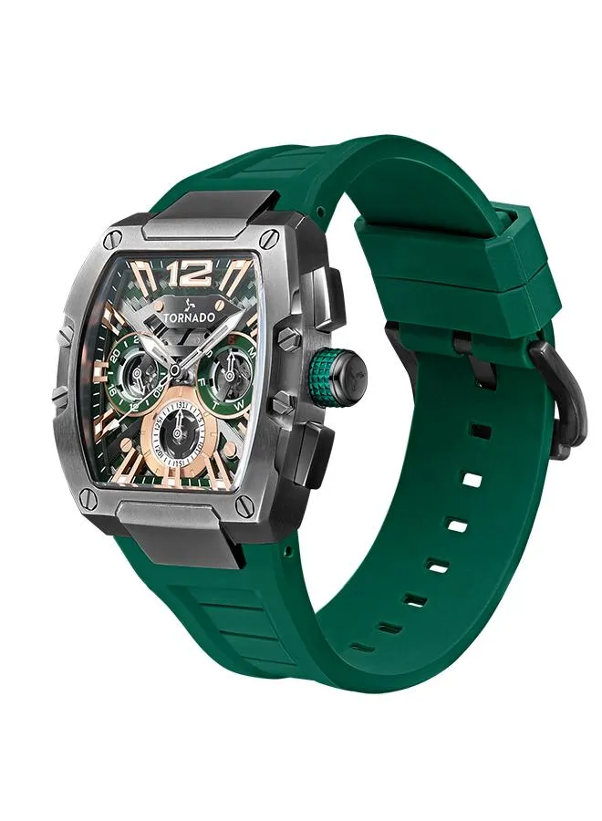 TORNADO XENITH Men's Multi Function Rose Gold & Green Dial Watch - T23105-XSHH