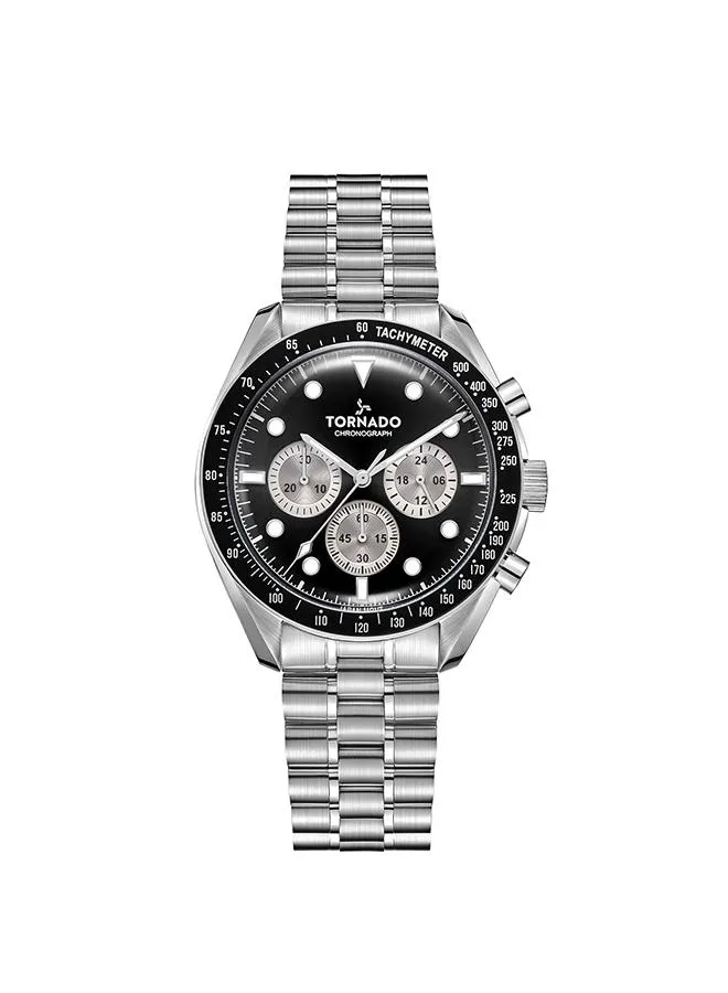 Tornado Cosmic Chrono Men's Chronograph Black sunray dial with white color Circular pattern chrono eyes  Watch - T22103-SBSB