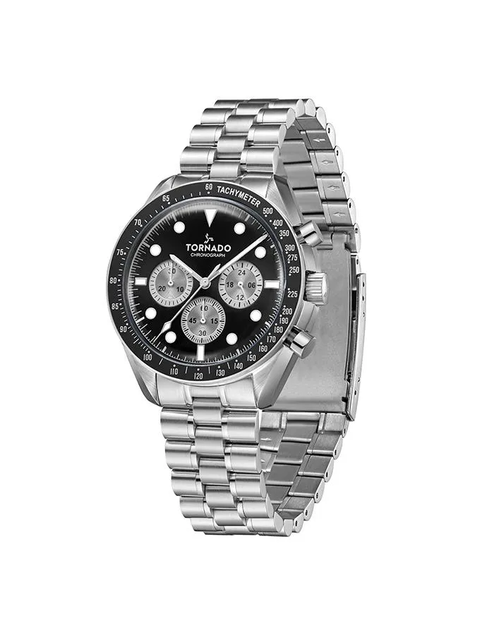 Tornado Cosmic Chrono Men's Chronograph Black sunray dial with white color Circular pattern chrono eyes  Watch - T22103-SBSB