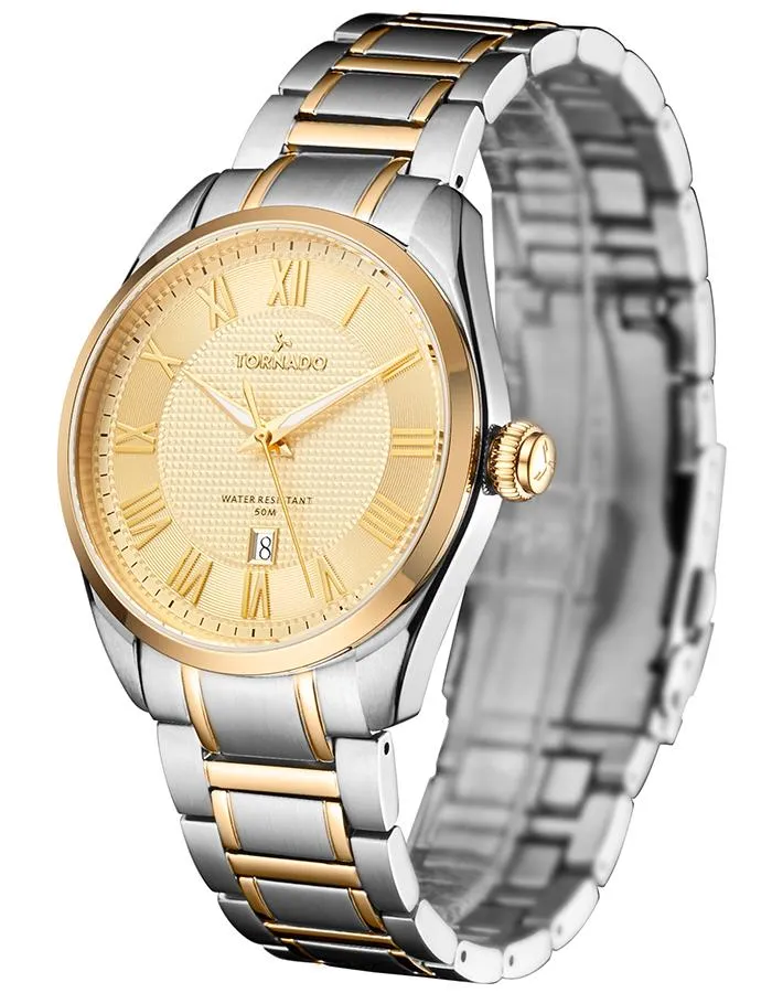 Tornado Mens Analog Champagne Dial Watch