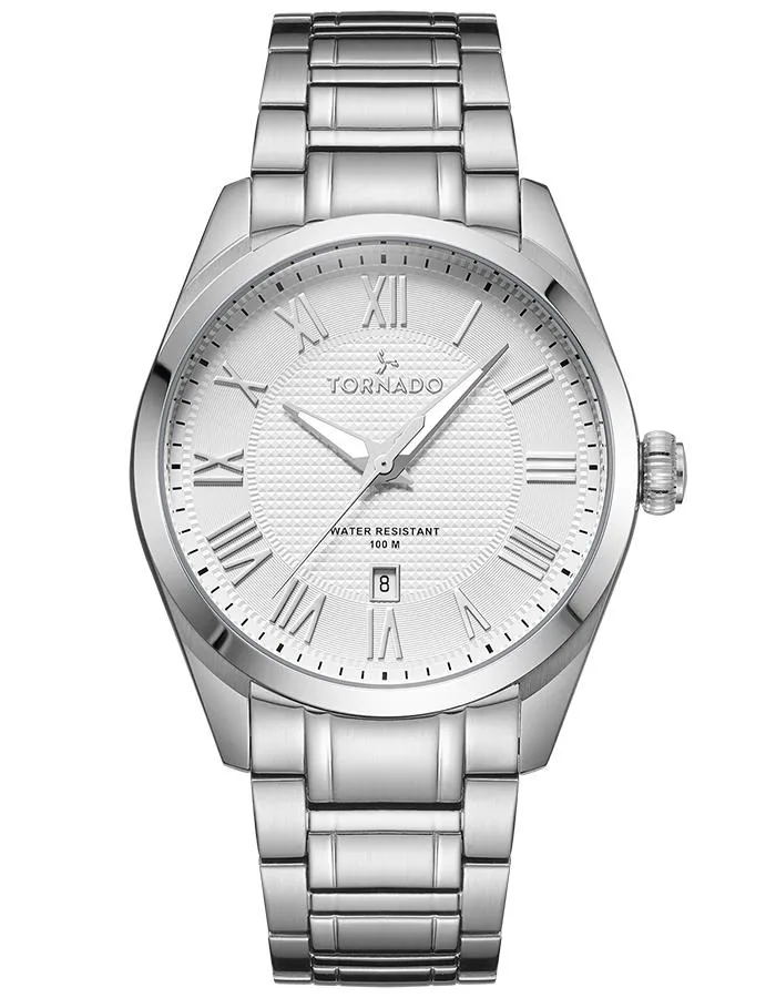 Tornado Mens Analog White Dial Watch