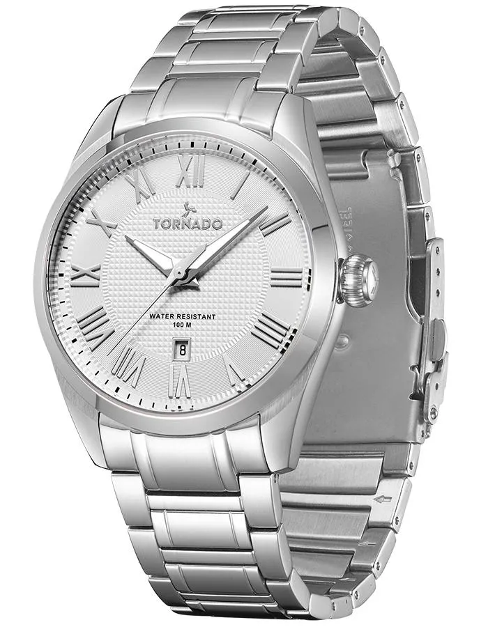 Tornado Mens Analog White Dial Watch