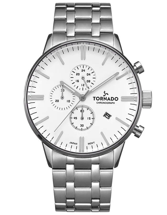 Tornado Mens Chronograph Silver Dial Watch