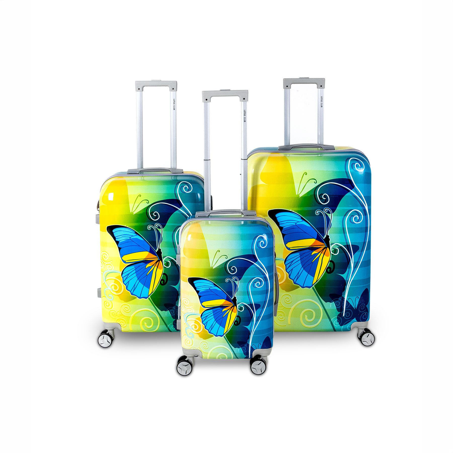 Butterfly Print ABS Trolley Luggage Set of 3 (20/24/28 Inch)