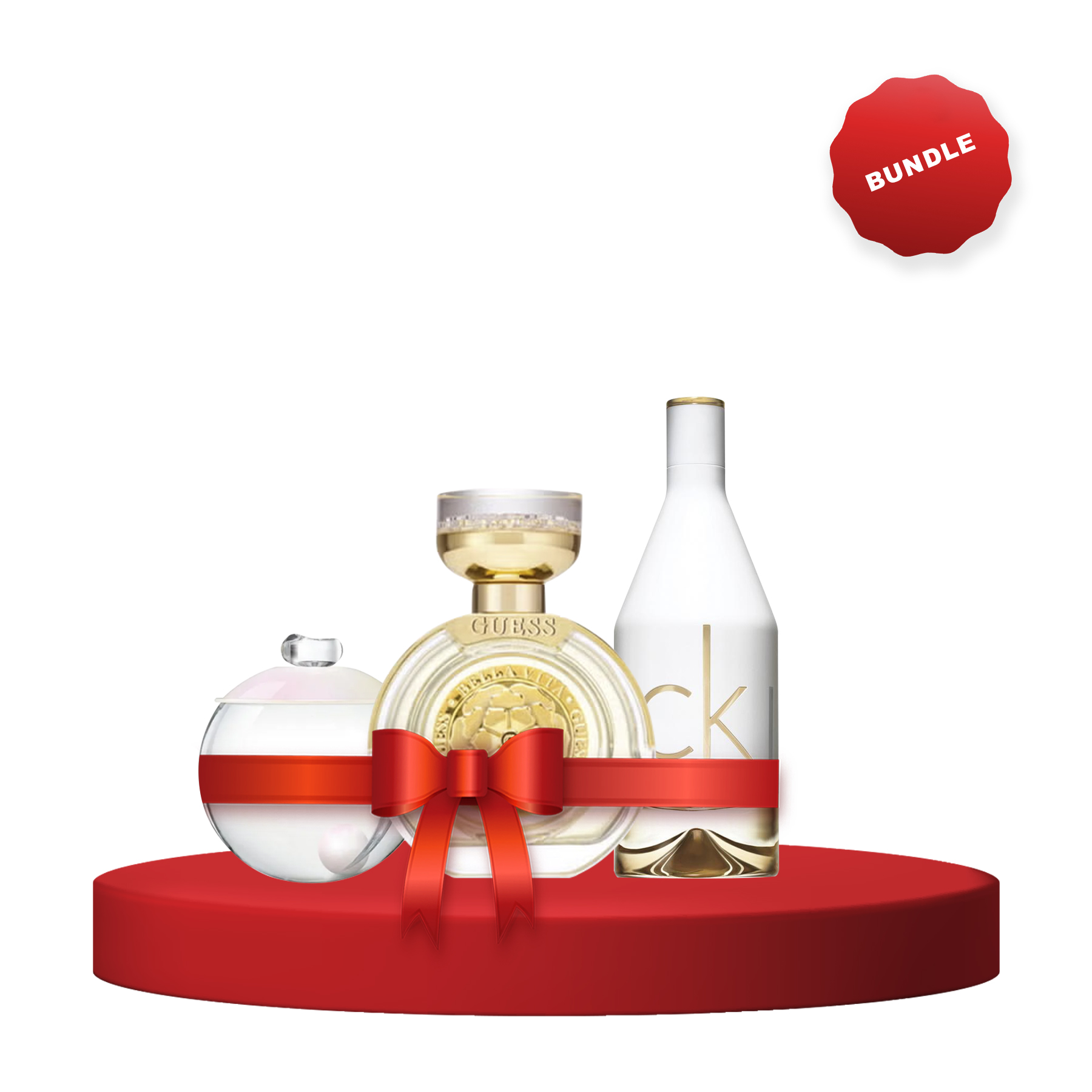 Cacharel, Calvin Klein, and Guess Perfume Bundle For Women