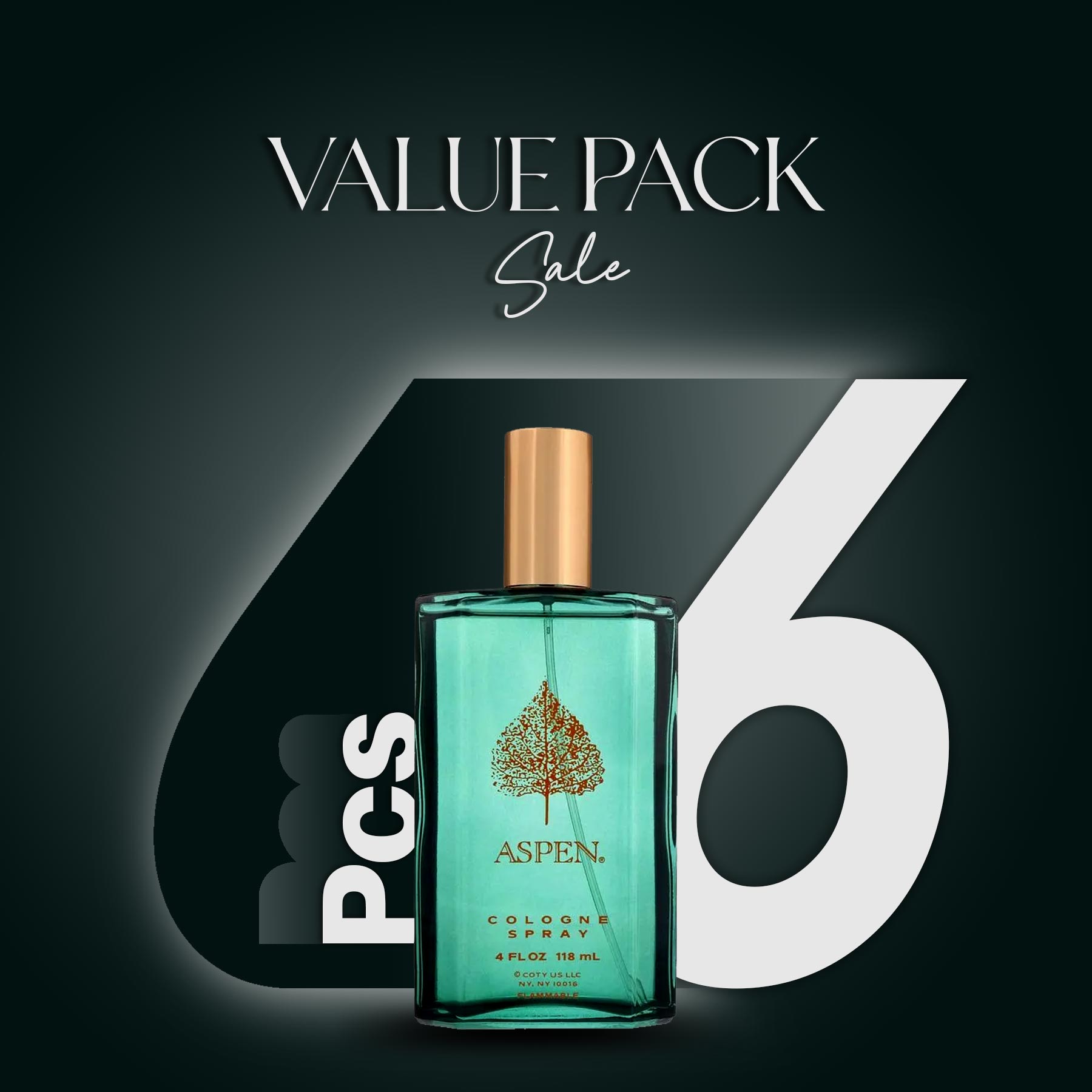 Coty Aspen Cologne For Men 118ML - Value Pack