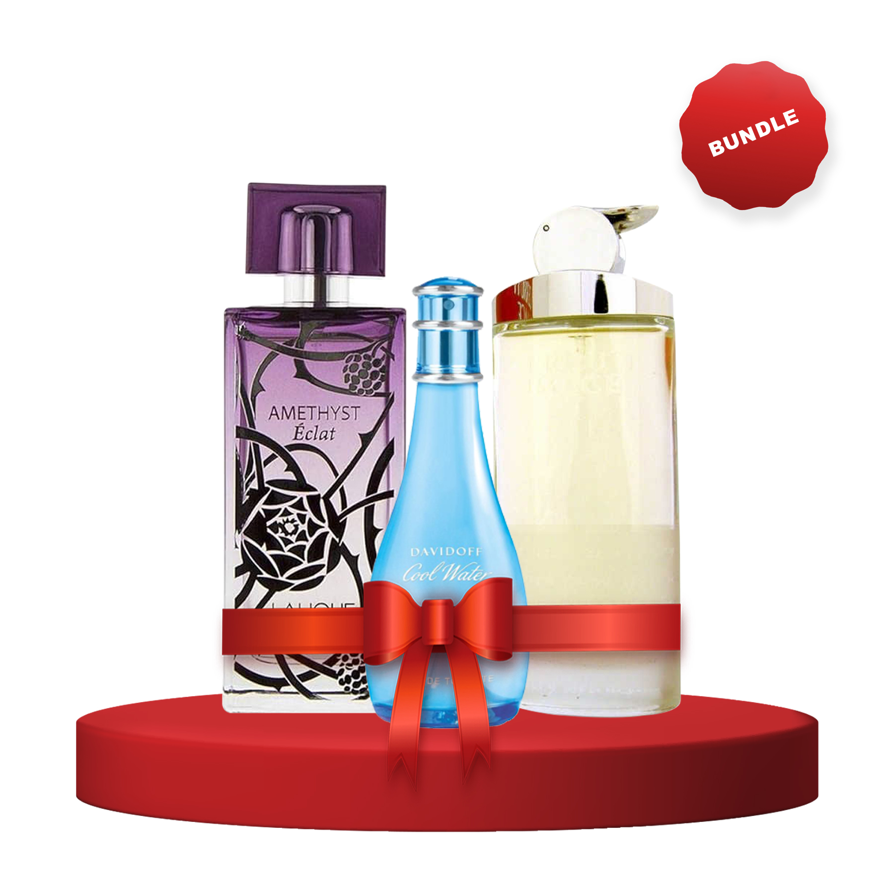 Davidoff, Cerruti, and Lalique Perfume Bundle For Women