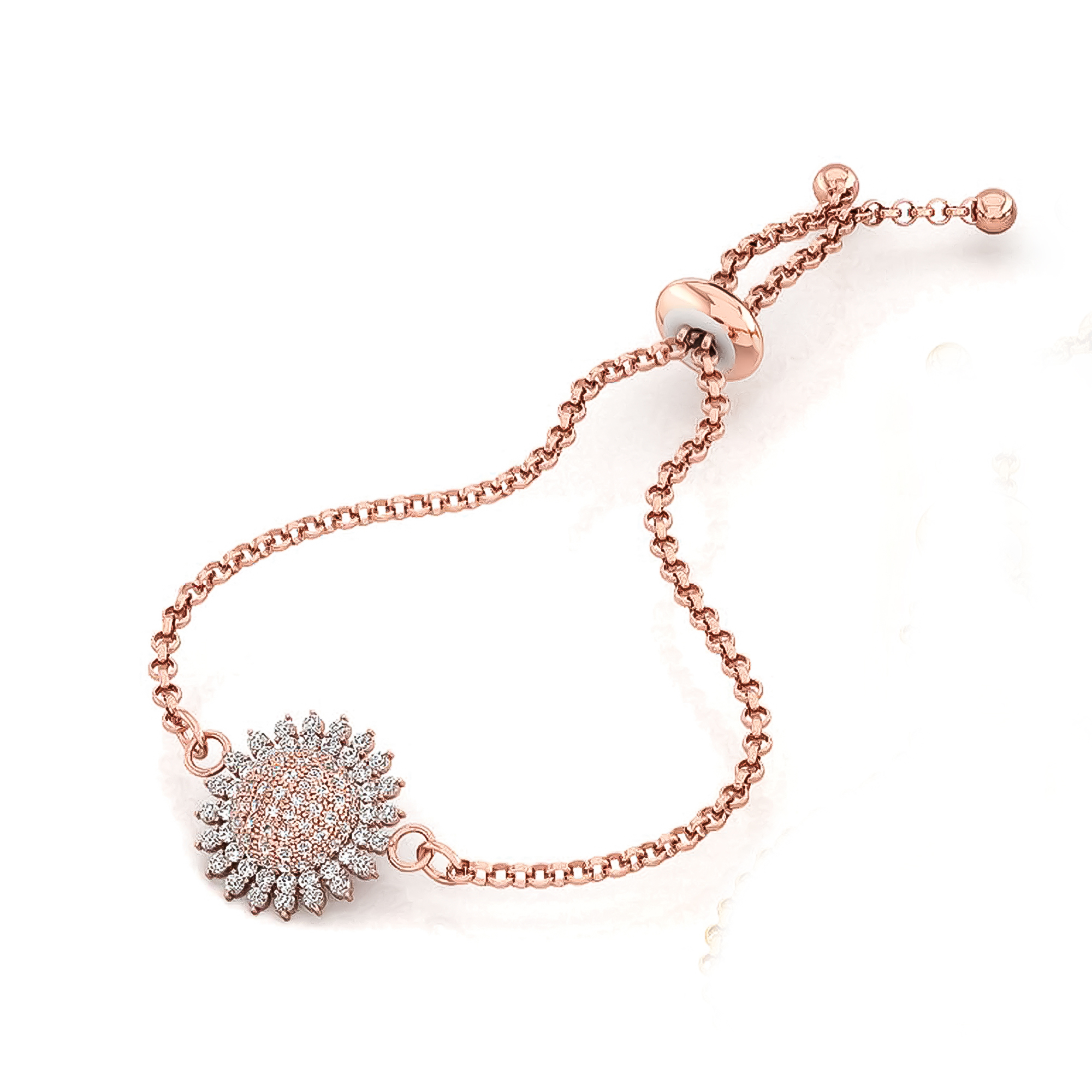 Fierro Crystal Rose Gold Adjustable Bracelet