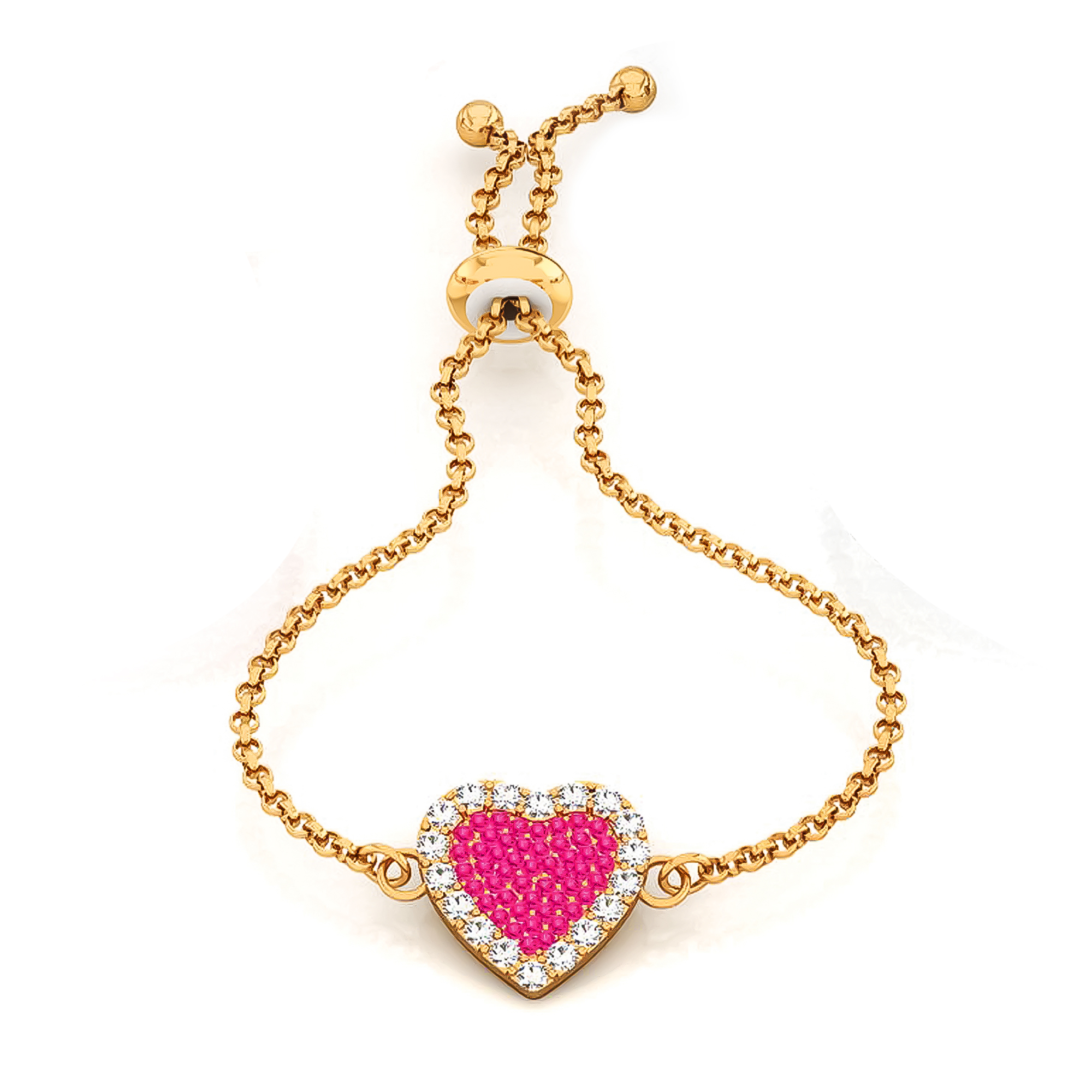 Fierro Heart Gold Plated Adjustable Bracelet