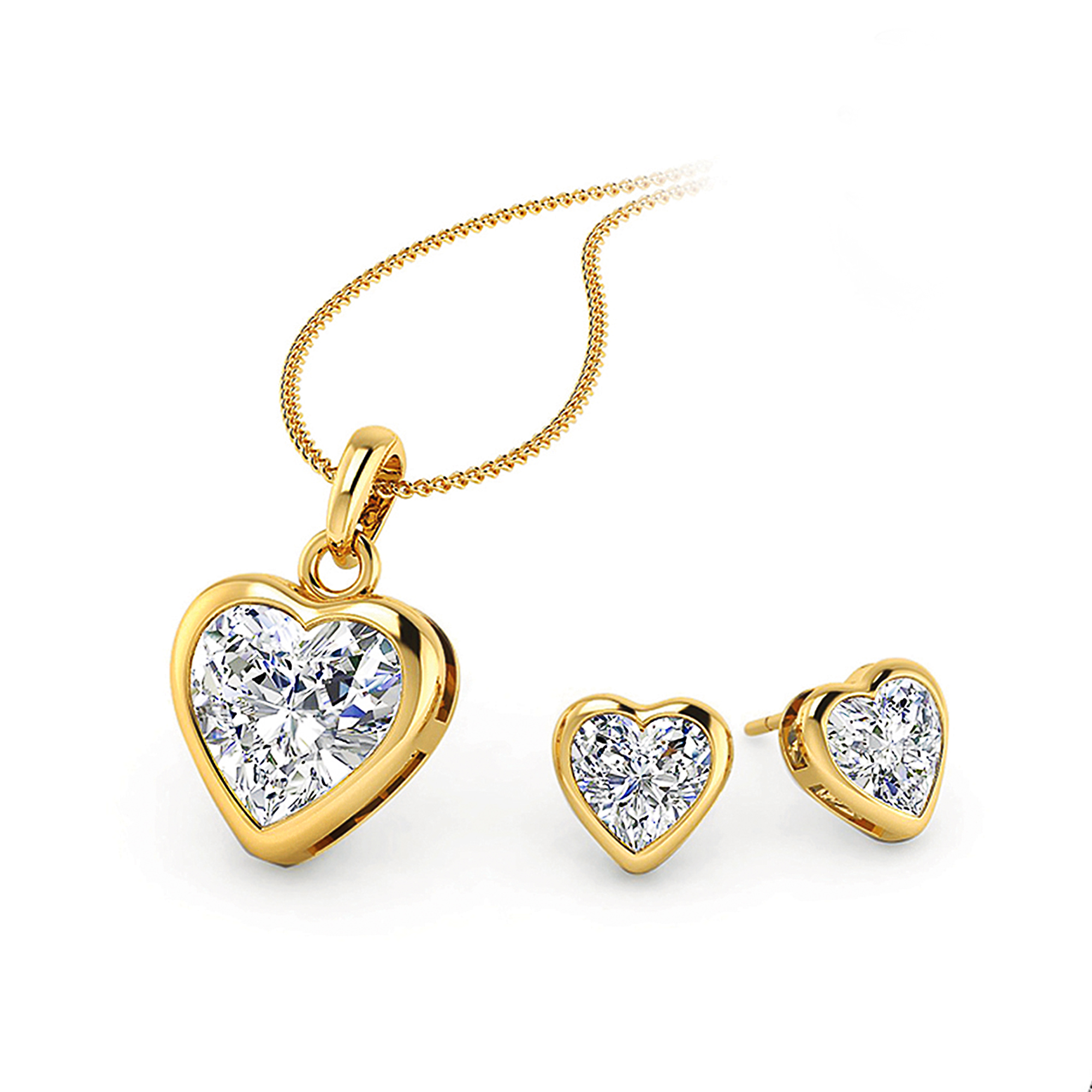 Fierro Heart Gold Plated Jewelry Set